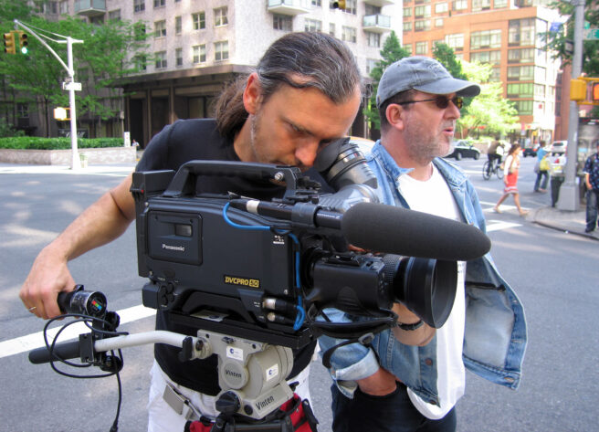 Jim und Winnie bei Dreharbeiten